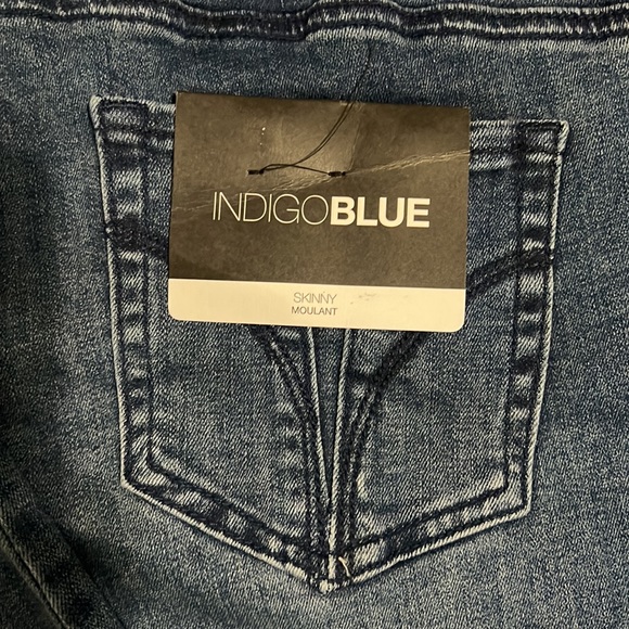 NWT Indigo Blue Denim Skinny Moulant Maternity Jeans Size 1X Plus - Picture 4 of 15